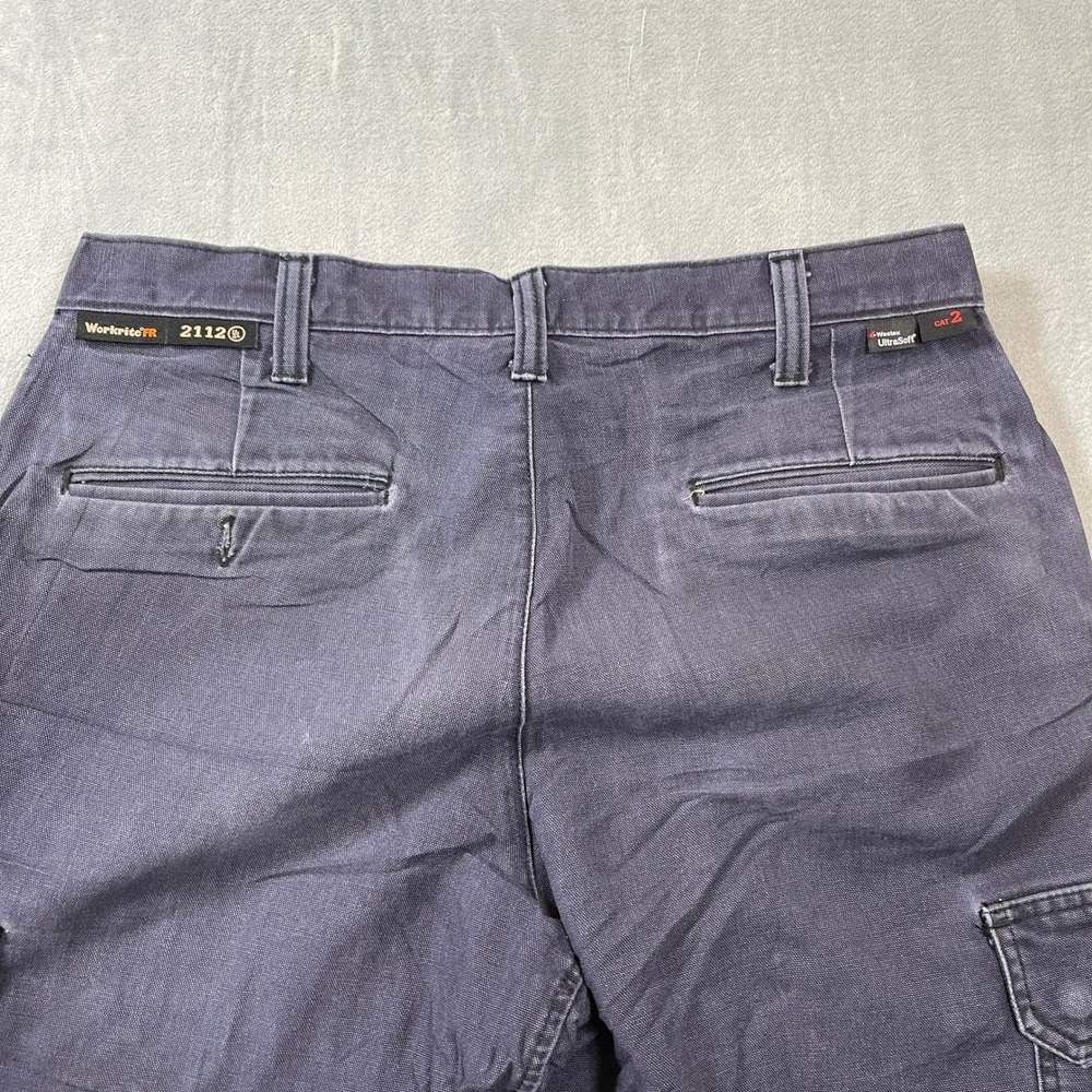 Workrite FR Navy Blue Cargo Work Pants Mens 34 Westex UltraSoft NFPA 2112 CAT 2 - Picture 8 of 10
